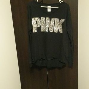 VS pink long sleeve sequin shirt